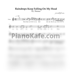 Ноты B.J. Thomas - Raindrops keep falling on my head (Вокальная партия) - предпросмотр