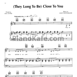 Ноты The Carpenters - (They long to be) Close to you - предпросмотр