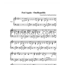 Ноты One Republic - Feel Again - предпросмотр