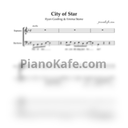 Ноты Ryan Gosling and Emma Stone - City of stars (Двухголосие) - предпросмотр