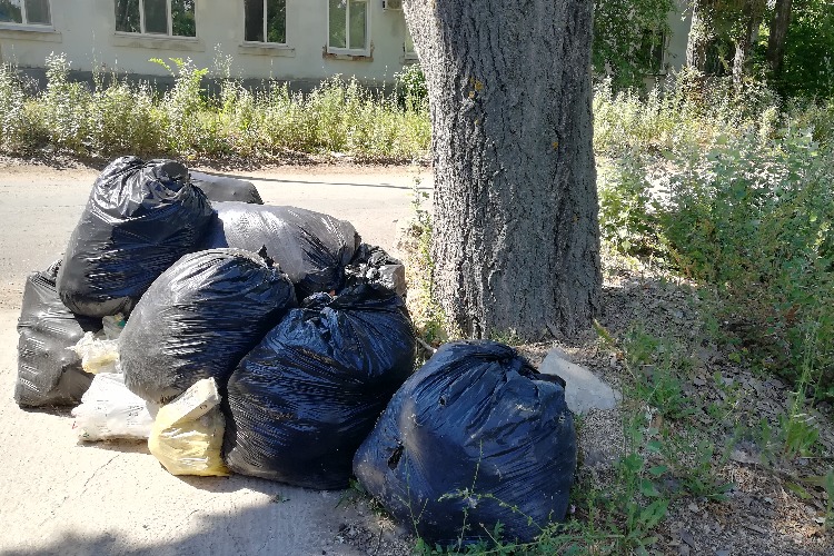 Собранный руками балаковцев мусор никто не вывозит