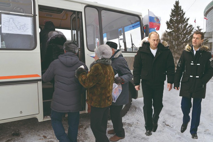 Как Путин с Медведевым в Хвалынске были