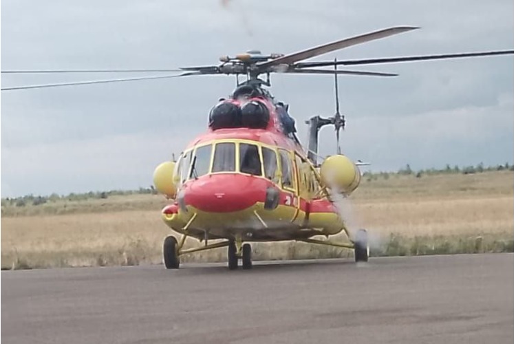 Больного младенца из Балакова в Саратов доставили вертолетом санавиации