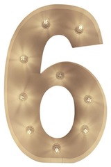 Цифра "6" с лампочками