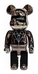 Медведь "Bearbrick Daft Punk" черный/серебро