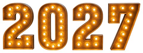 Цифры 2027 металл 100см