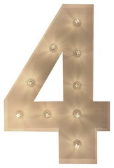 Цифра "4" с лампочками