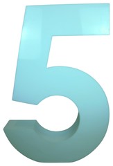 Цифра "5" Белая