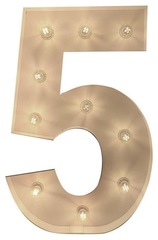 Цифра "5" с лампочками