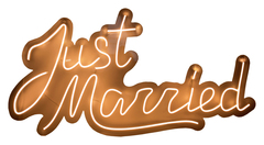 Неоновая вывеска "Just Married"