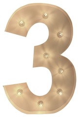 Цифра "3" с лампочками