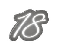Неоновая вывеска "18"