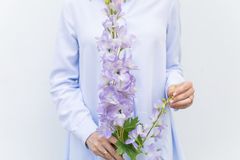 Дельфиниум силиконовый фиолетовый с двумя ветками