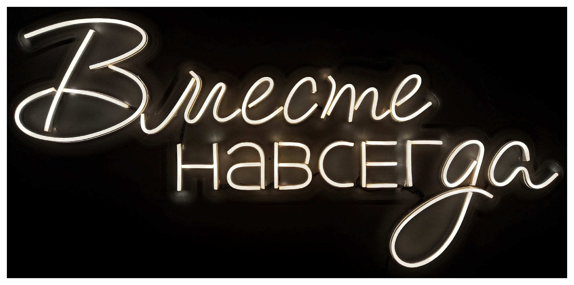 Вывеска неоновая «Вместе навсегда» ТЁПЛАЯ