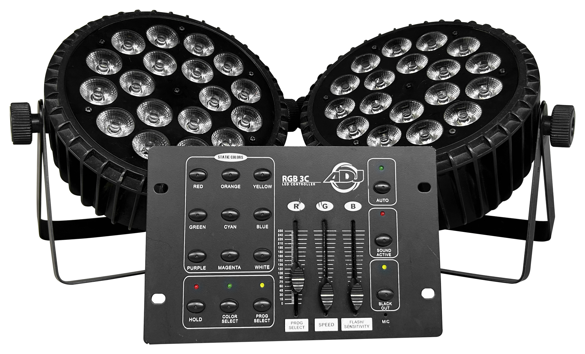 Led Par 2 шт. + пульт dmx, комплект