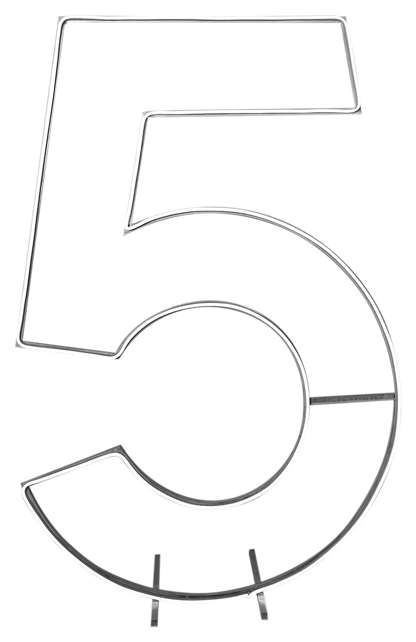 Цифра неон 5 «Гауди»