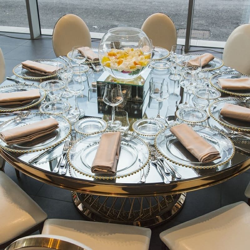 Стол premium TAVOLA D180 золото 