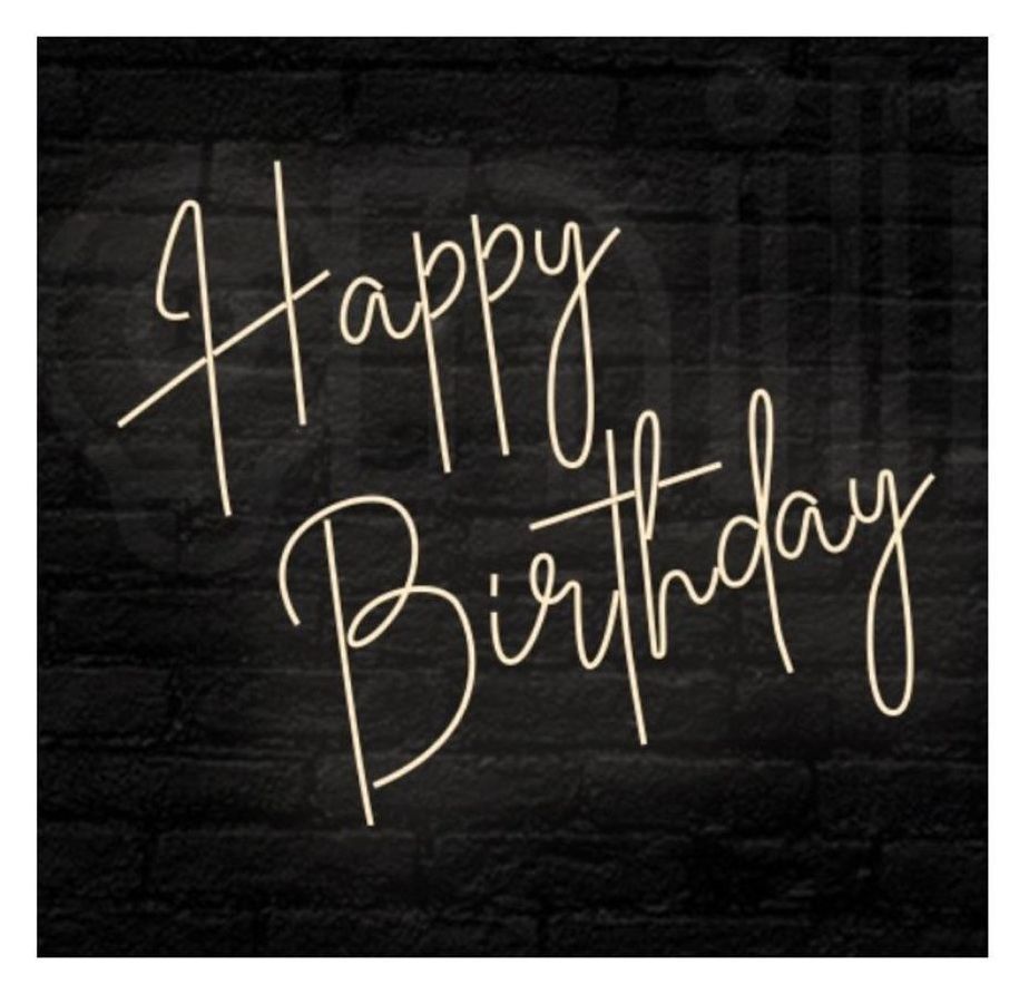 Неоновая вывеска РГБ Happy Birthday