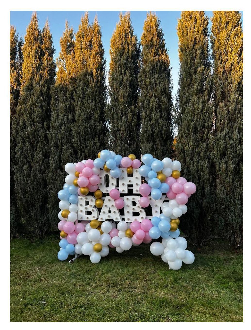 Буквы OH BABY белые с лампами