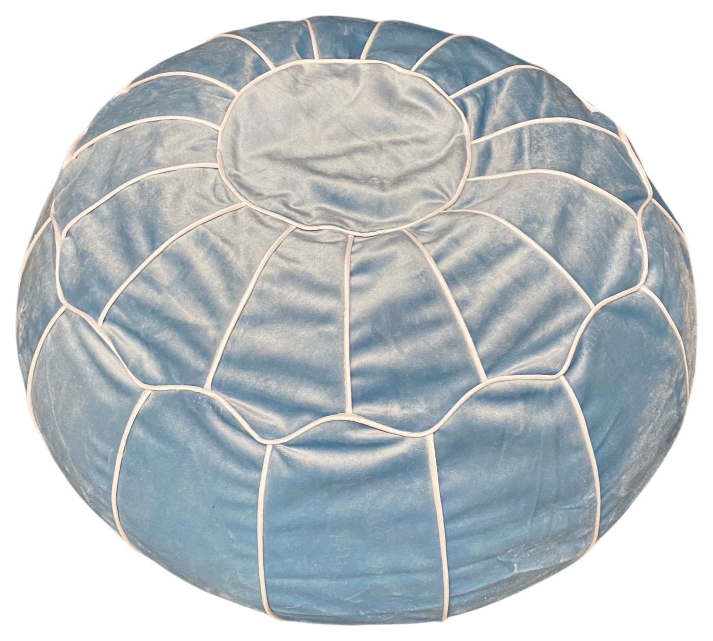 Бархатный пуф голубой