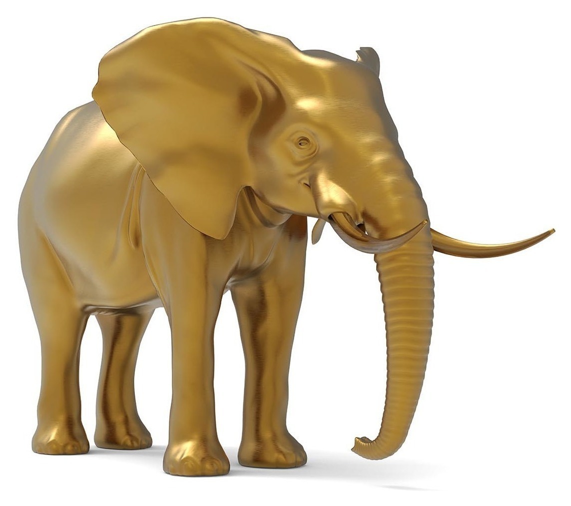 Слон бутафорный золотой малый