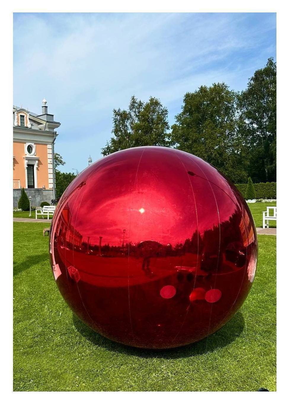 Сфера зеркальная, красный 1,5м
