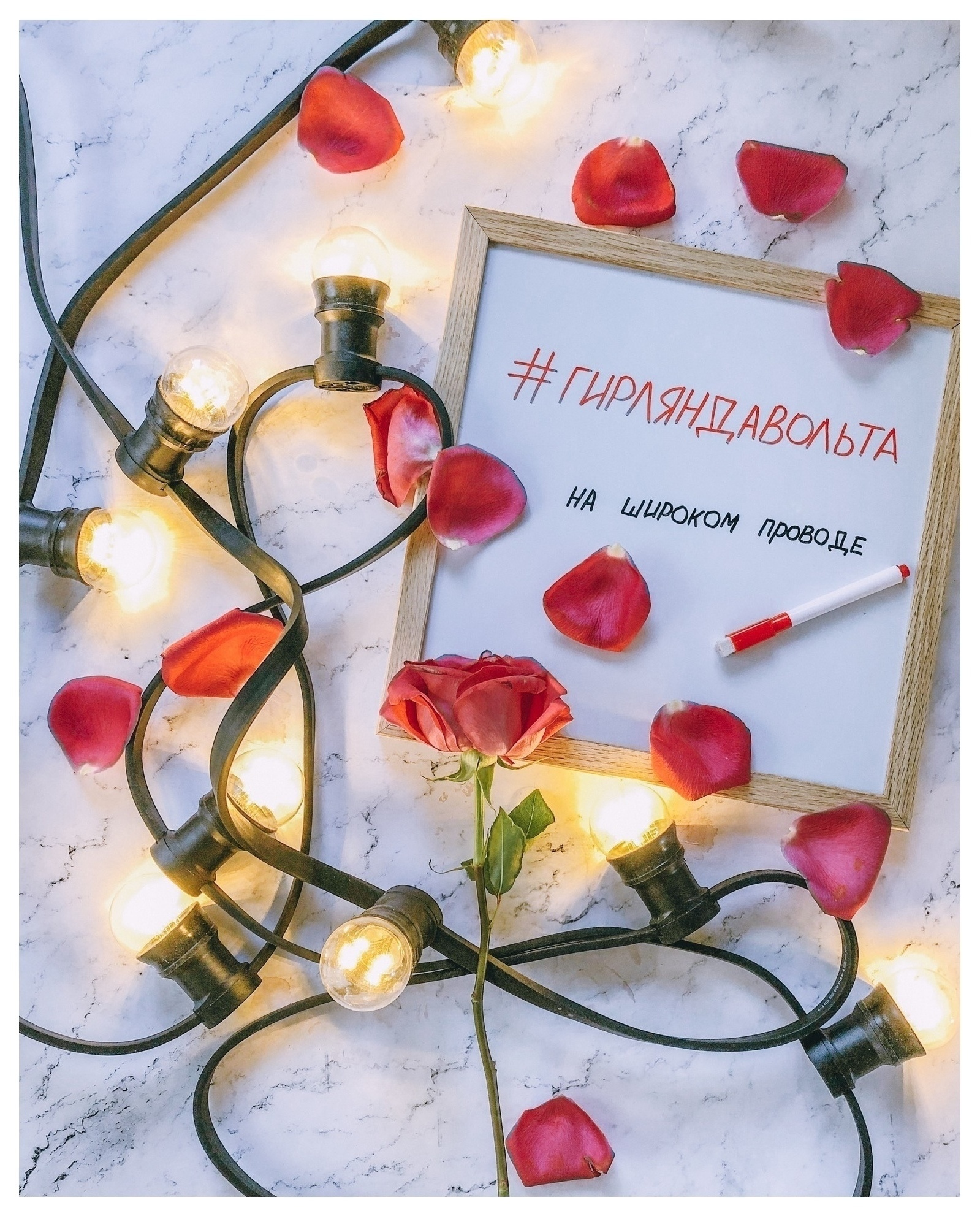 Гирлянда "Вольта" на широком проводе