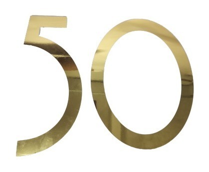Цифры 50 из пвх золотые