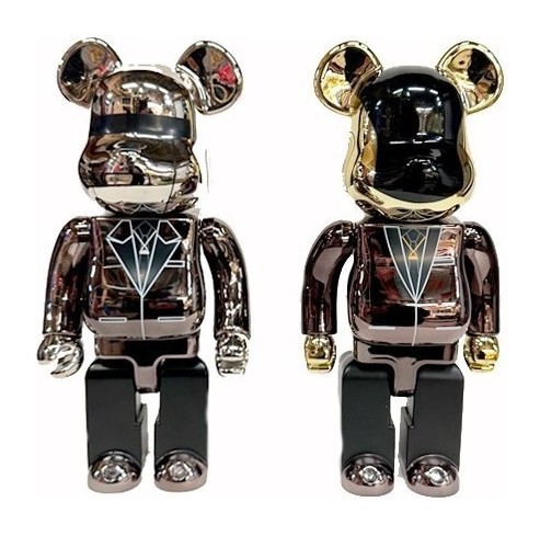 Медведь "Bearbrick Daft Punk" черный/золото