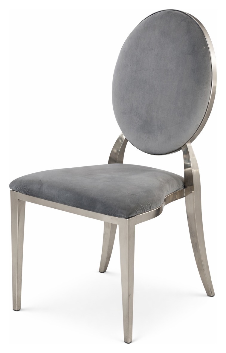 Стул Версаль серебряный, подушки серые