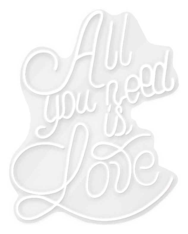 Неоновая вывеска "All you need is love"