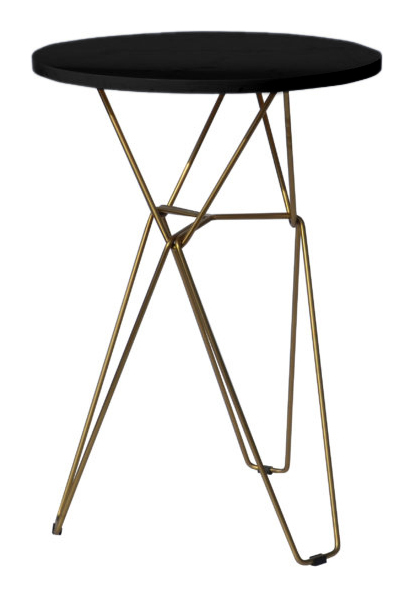 Стол коктейльный PIETRA D75 H110 чёрный металл/дерево