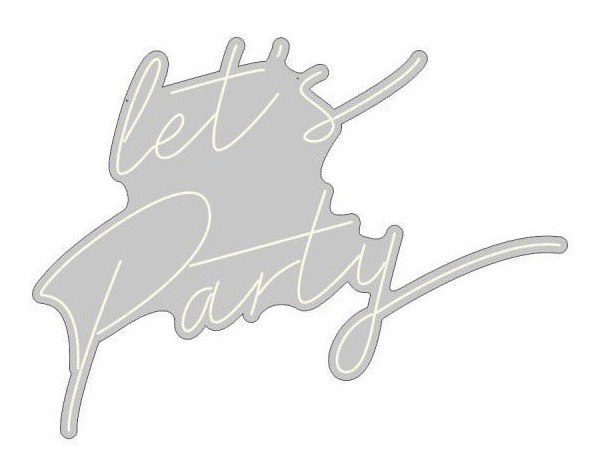 Неоновая вывеска "Let's party"