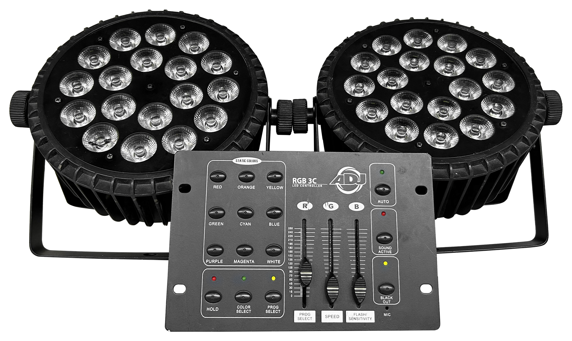 Led Par 2 шт. + пульт dmx, комплект