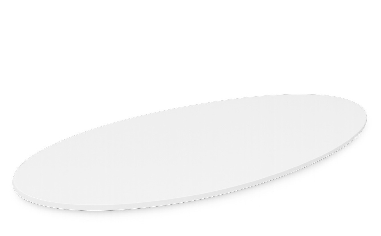 Столешница овального стола белая, 120×480 см