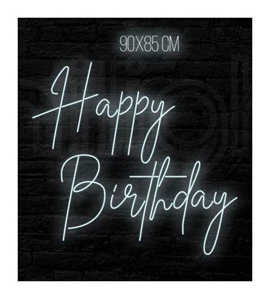 Неоновая надпись «Happy birthday»