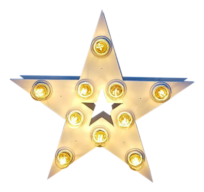 Звезда mini белая с лампами