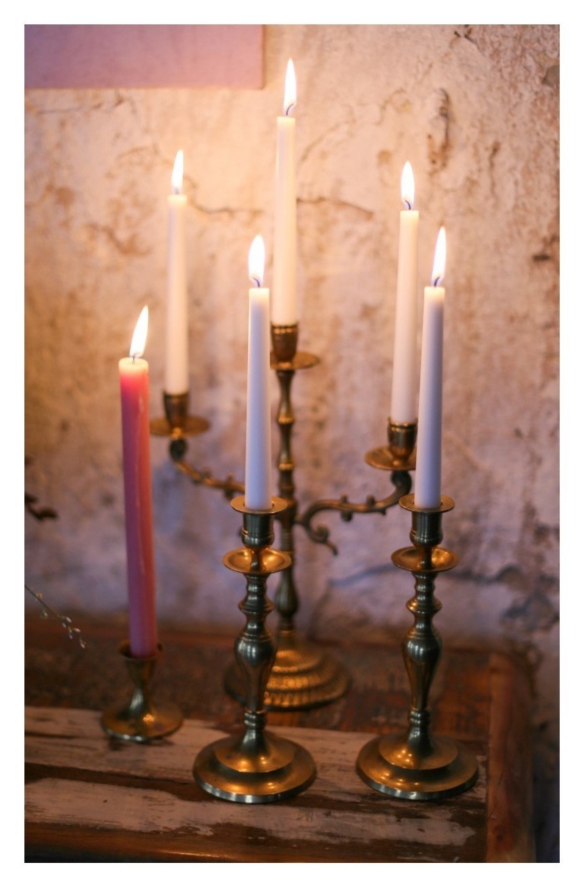 Антикварный, латунный канделябр 34.5 см