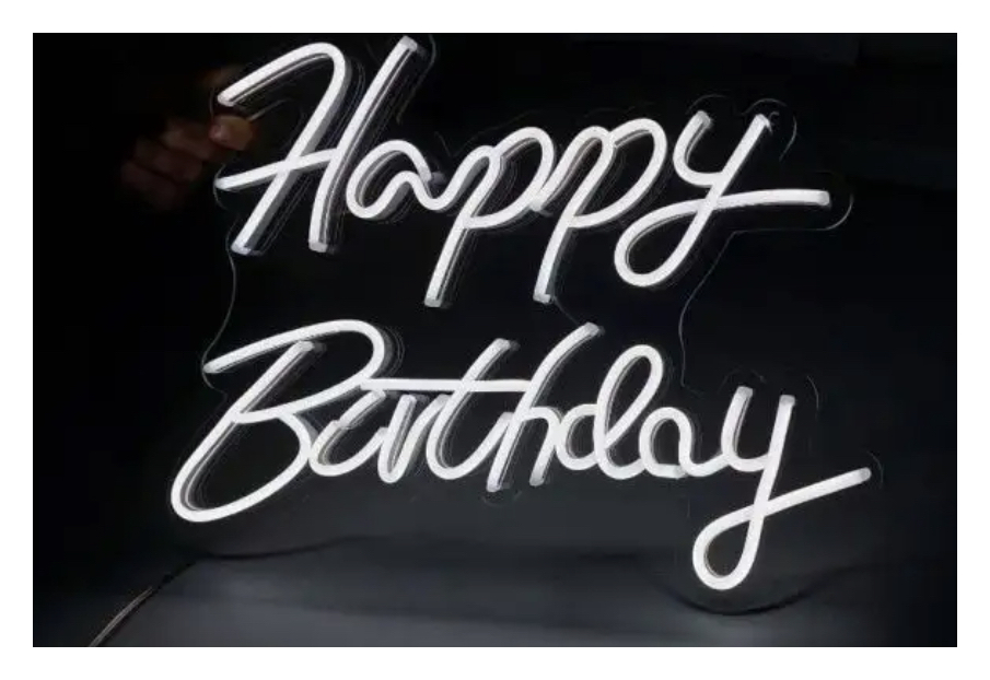 Неоновая вывеска «Happy birthday”