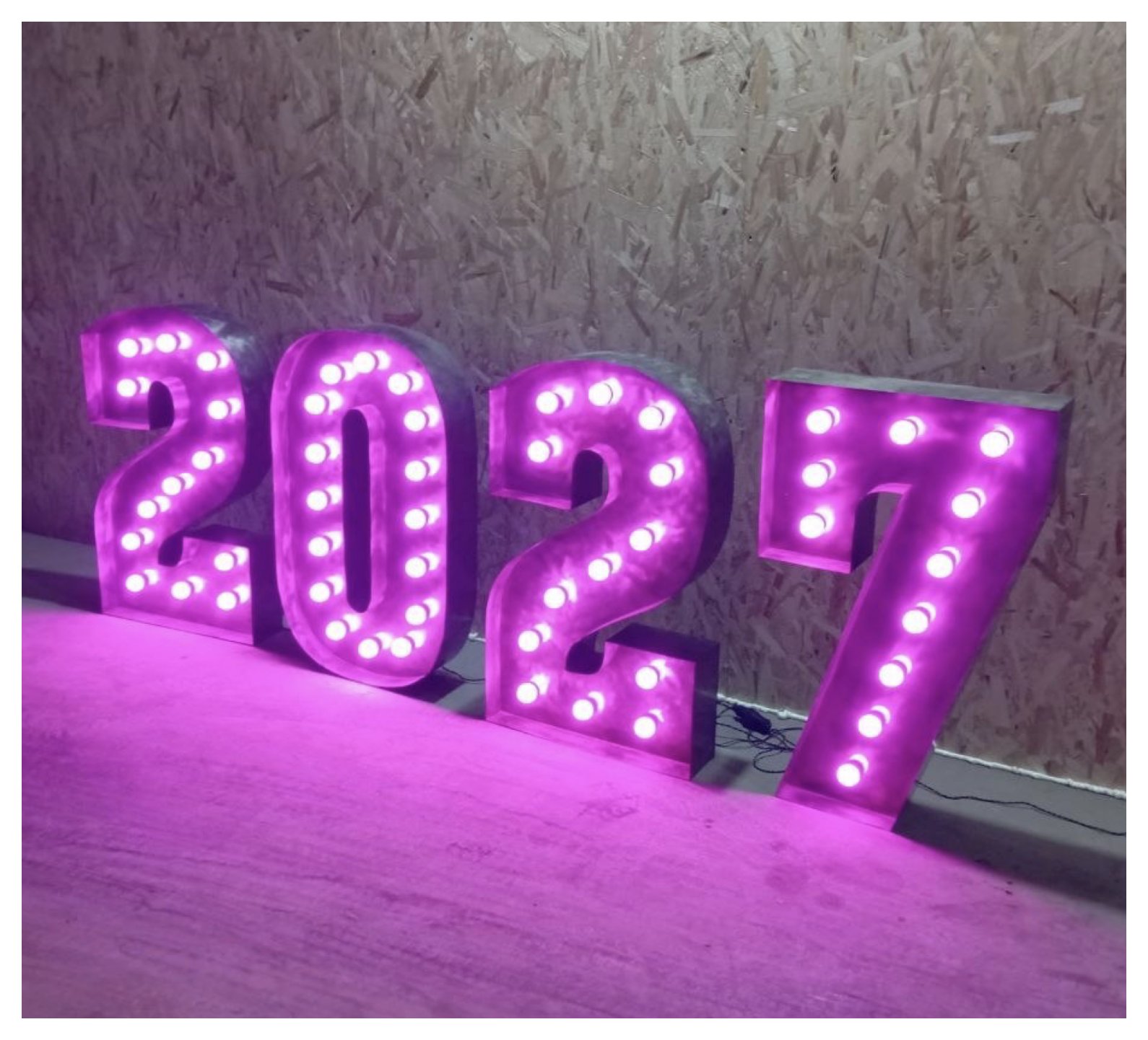 Цифры 2027 металл 100см