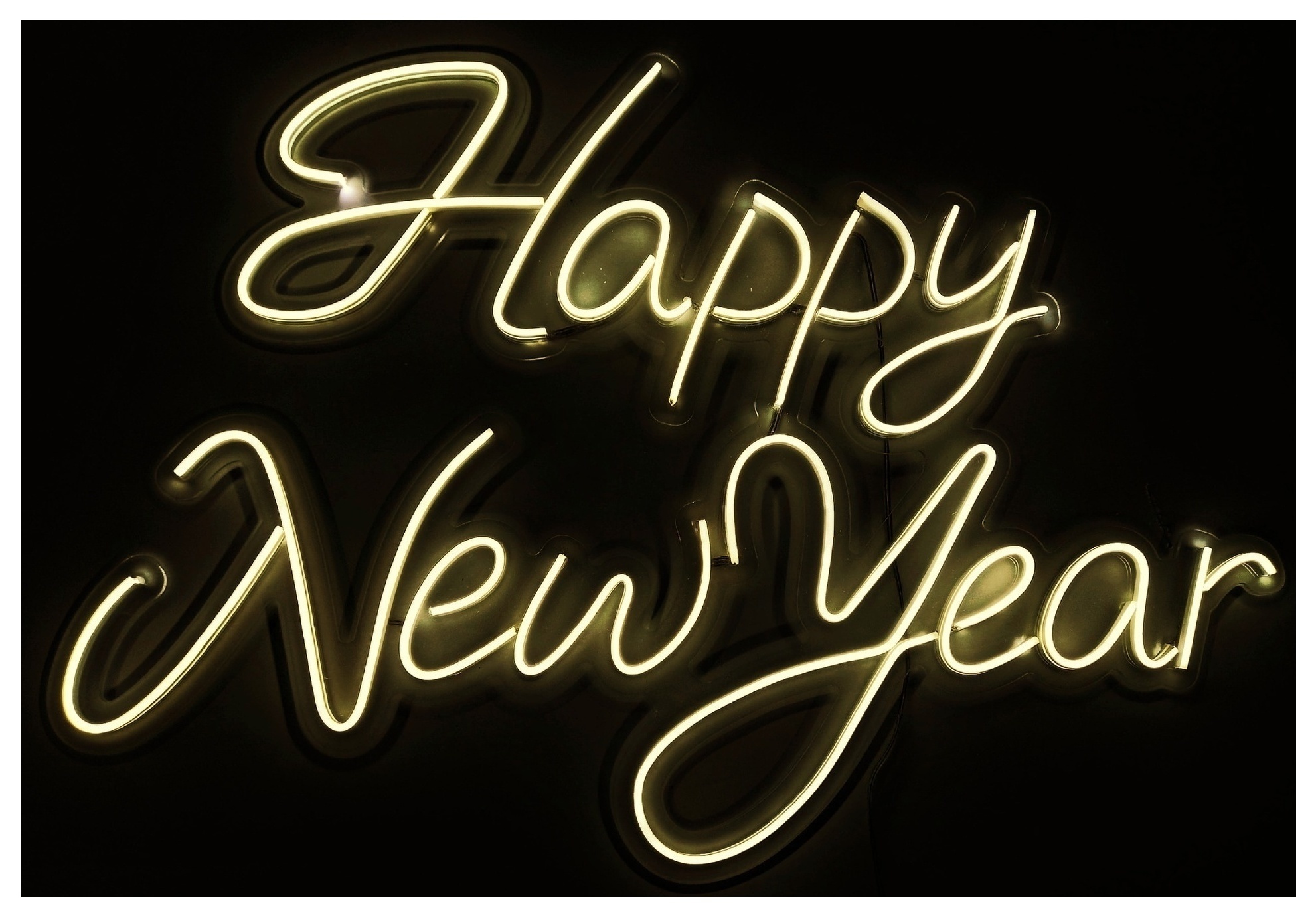 Вывеска неоновая «Happy New Year» ТЁПЛАЯ