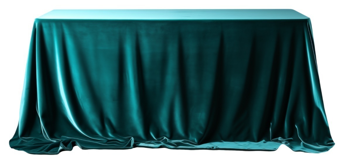 Скатерть прямоугольная бархатная бирюзовая 540×300 см