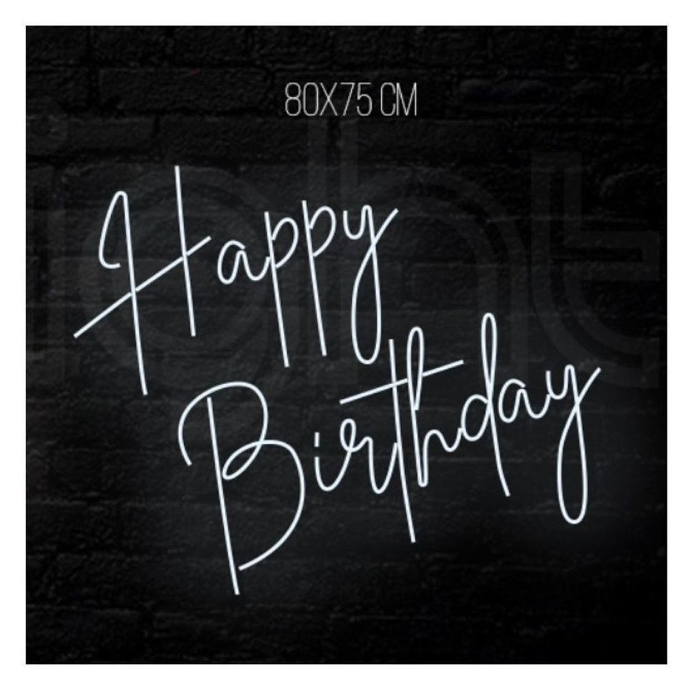 Неоновая вывеска РГБ Happy Birthday