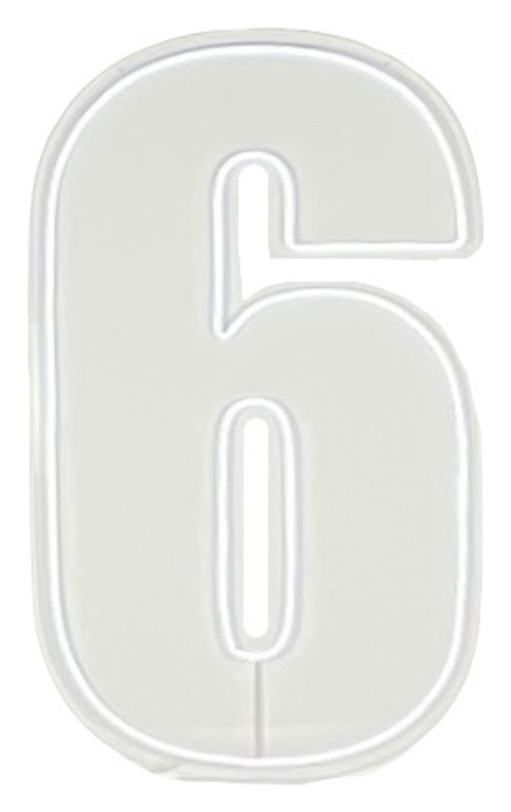 Неоновая цифра "6"