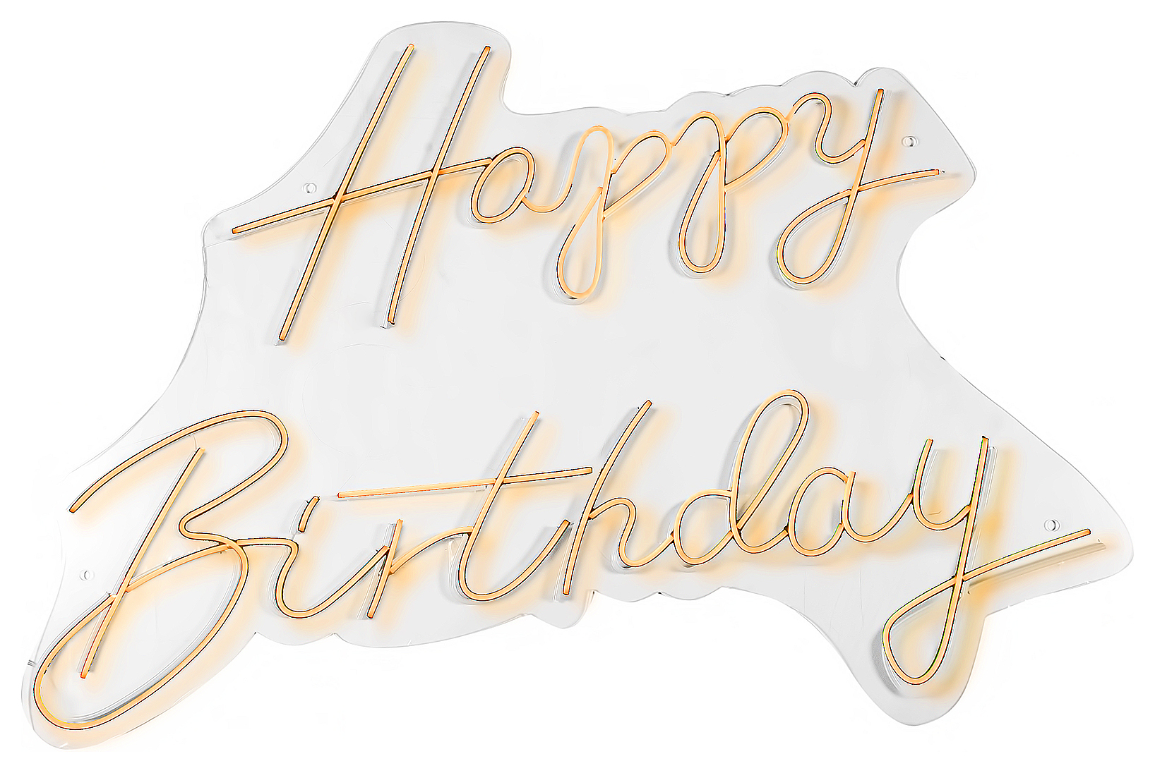 Неоновая вывеска Happy Birthday тёплая