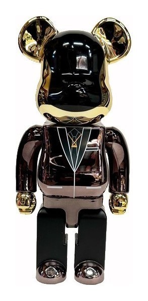 Медведь "Bearbrick Daft Punk" черный/золото