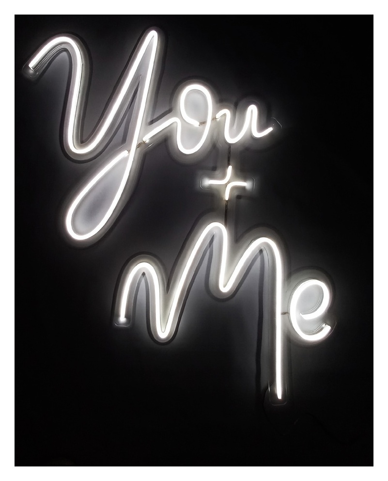 Вывеска неоновая «YOU + ME» ХОЛОДНАЯ