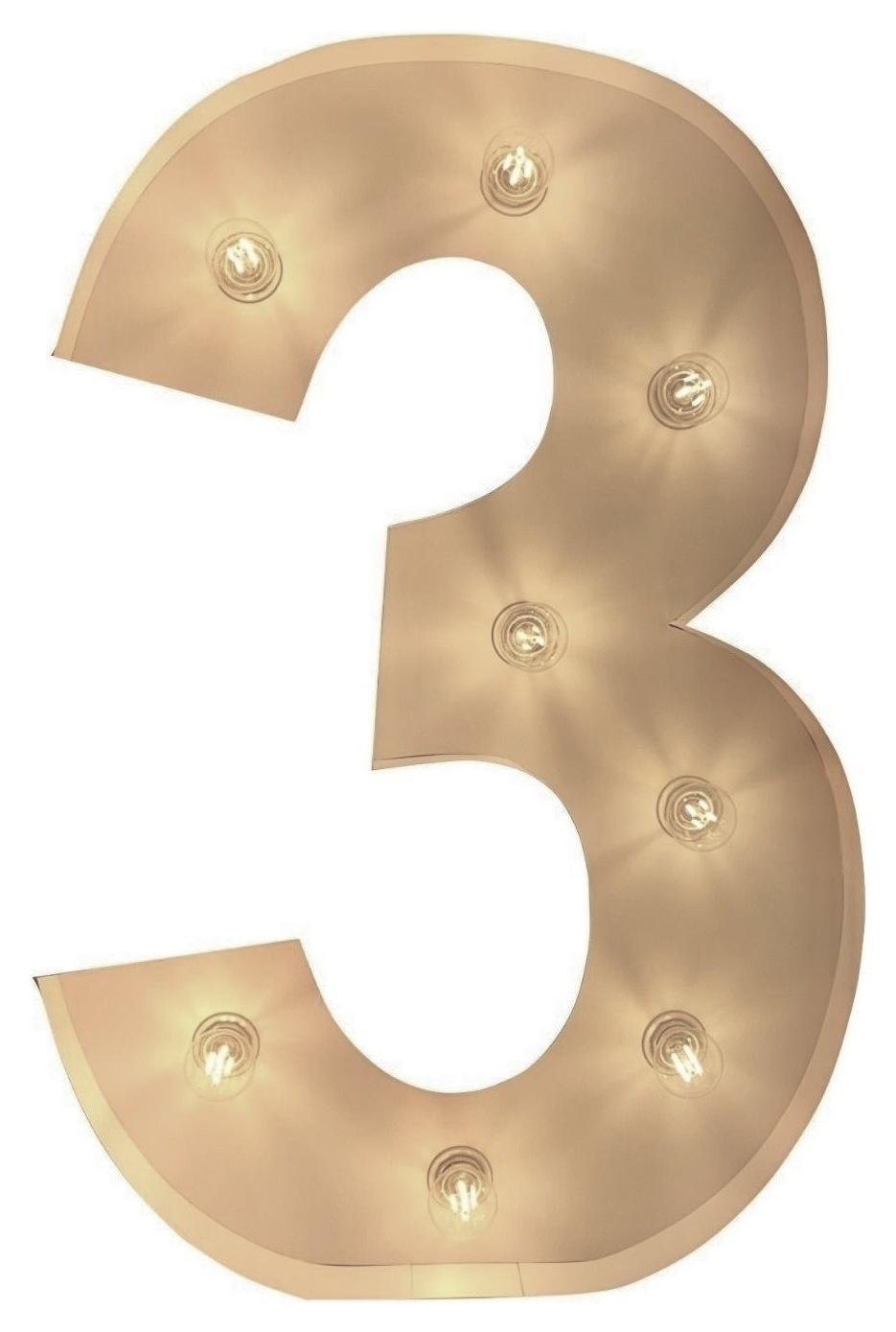 Цифра "3" с лампочками