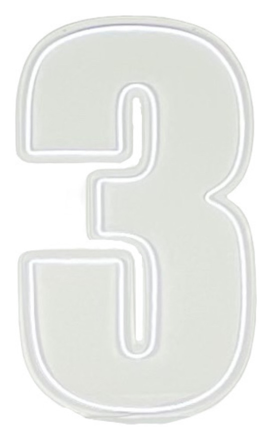 Неоновая цифра "3"