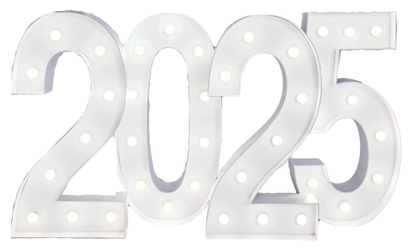 Цифры 2026 с лампами